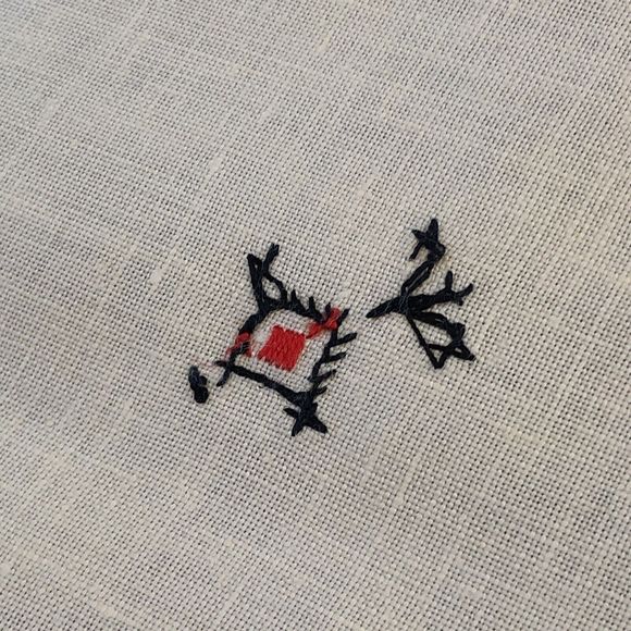 Vintage Tablecloth Linen Square Embroidered Lace 41x40 Table Cloth - Picture 5 of 8